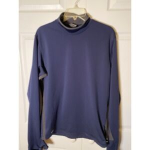 Nike Dri-FIT Moisture Wicking Mock Neck Long Sleeve Blue Men's Athletic Shirt L